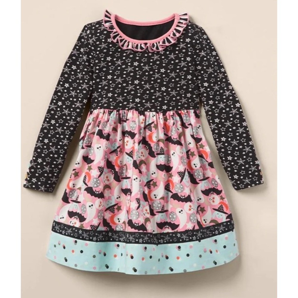 Matilda Jane Heart to Heart Halloween Fun Mixed Print Dress Size 10 NEW In Bag